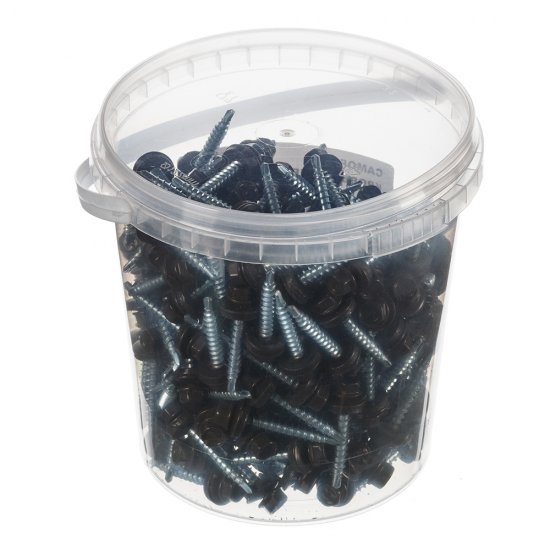 Саморезы кровельные с буром 35х4,8 мм металл-дерево темно-коричневые RR 32 Daxmer (250 шт.)