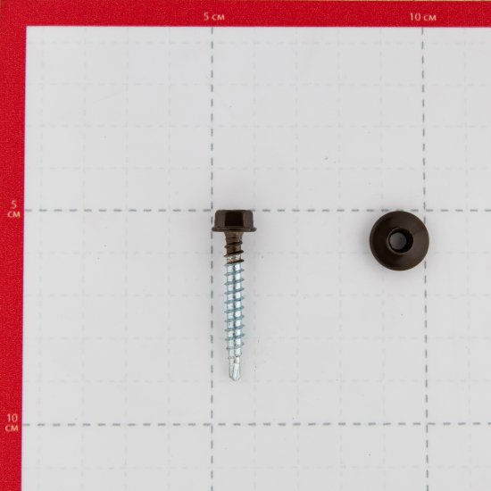 Саморезы кровельные с буром 35х4,8 мм металл-дерево темно-коричневые RR 32 Daxmer (250 шт.)