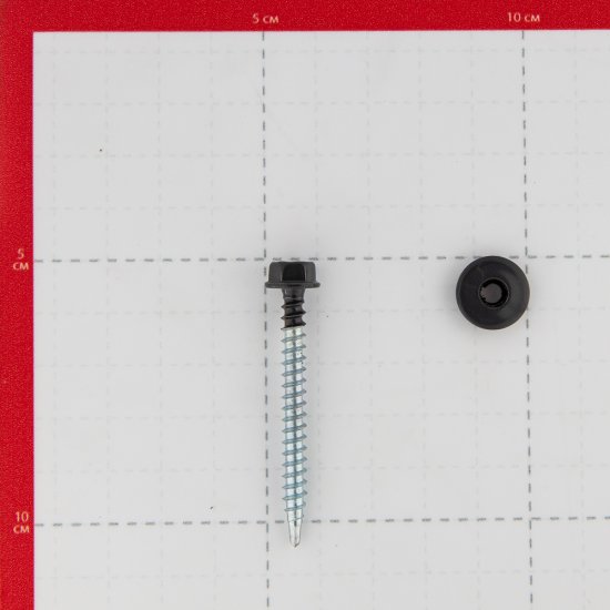 Саморезы кровельные с буром 50х4,8 мм металл-дерево графитовый серый RAL 7024 Daxmer (250 шт.)