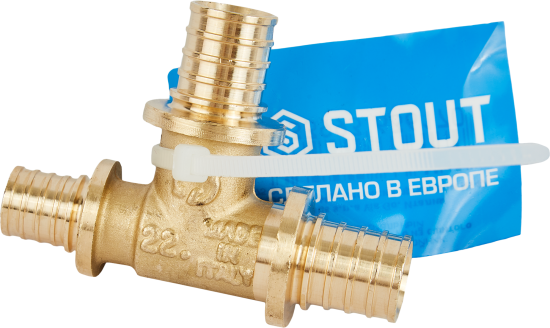 Тройник переходной Stout 20x20x16 мм латунь
