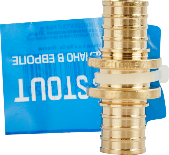 Соединитель Stout 20x20 мм латунь SFA-0003-000020