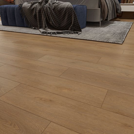 Плитка кварцвиниловая Natisston Glorious дуб бежевый замковая 1,95 кв.м 4 мм с фаской художественная