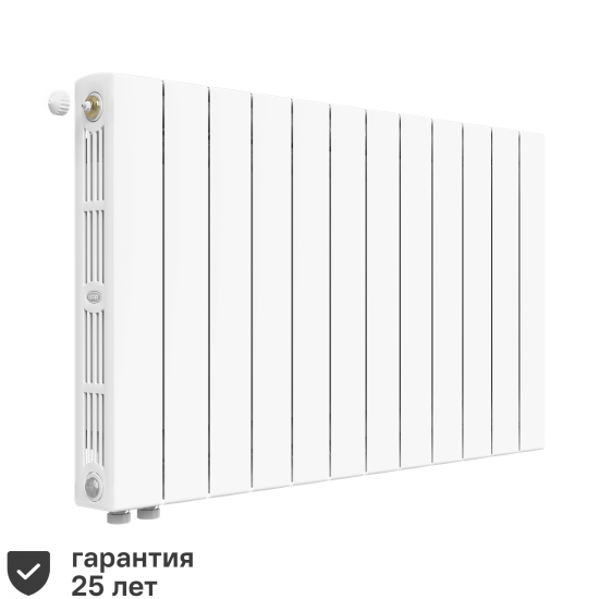 Радиатор секционный Rifar Supremo VL 500/90 12 секций нижнее левое подключение биметалл белый