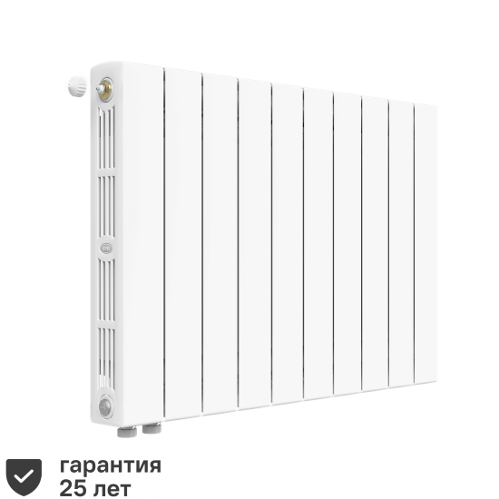 Радиатор секционный Rifar Supremo VL 500/90 10 секций нижнее левое подключение биметалл белый