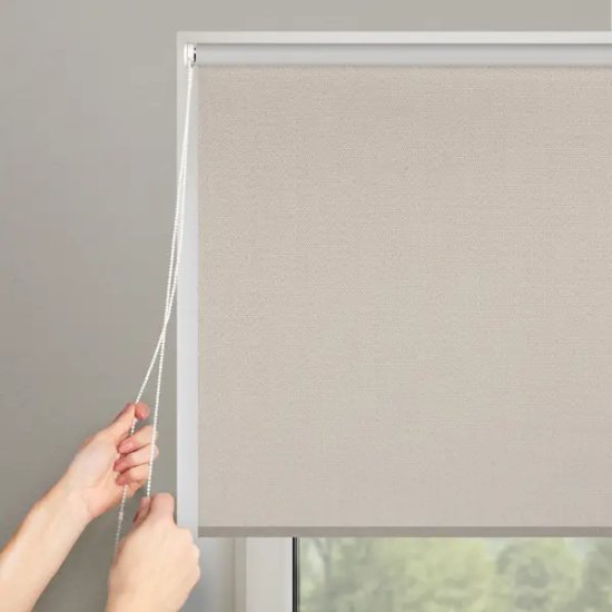 Штора рулонная блэкаут Dublin 200x175 см бежевая