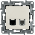 Розетка двойная RJ11+RJ45 категория 5e UTP - Legrand Etika - слоновая кость