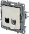 Розетка двойная RJ11+RJ45 категория 5e UTP - Legrand Etika - слоновая кость