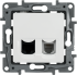 Розетка двойная RJ11+RJ45 категория 5e UTP - Legrand Etika - белый