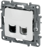 Розетка двойная RJ11+RJ45 категория 5e UTP - Legrand Etika - белый