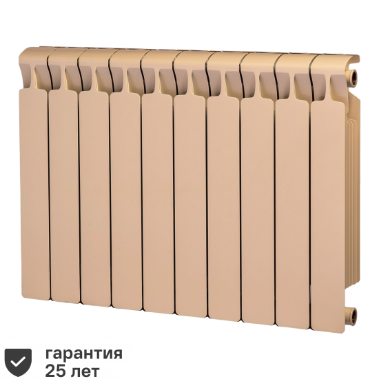 Радиатор секционный Rifar Monolit M50010RAL1015 500/100 10 секций боковое подключение биметалл бежевый