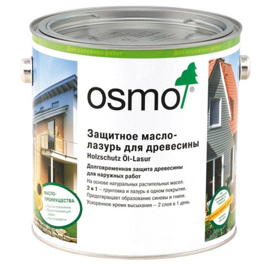 Масло-лазурь Osmo Holzschuts Ol-Lasur для дерева тик 2,5 л