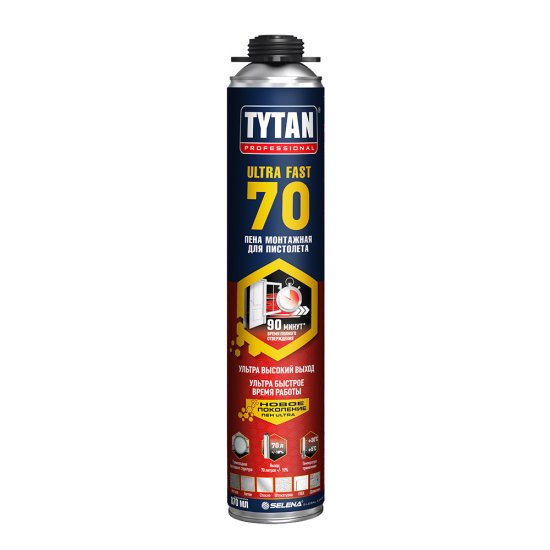 Пена монтажная профессиональная Tytan Ultra Fast 70 летняя 870 мл