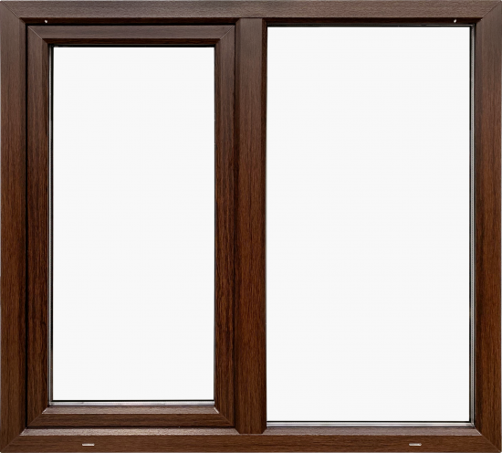 Окно пластиковое ПВХ VEKA двустворчатое 1170x1200 мм (ВxШ) однокамерный стеклопакет белый/темный дуб