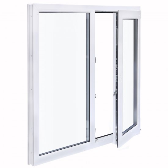 Окно пластиковое ПВХ VEKA двустворчатое 1170x1200 мм (ВxШ) однокамерный стеклопакет белый/темный дуб