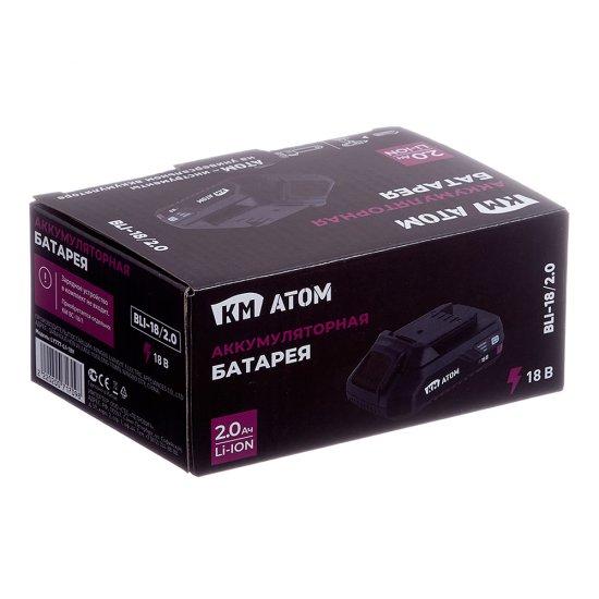 Аккумулятор КМ АТОМ 18 В 2Ач Li-Ion (BLI-18/2,1)