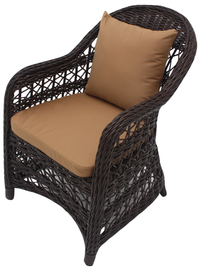 Кресло садовое Chanel 2 60x60x83 см искусственный ротанг цвет темно-коричневый