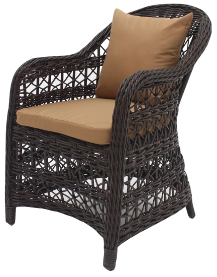Кресло садовое Chanel 2 60x60x83 см искусственный ротанг цвет темно-коричневый