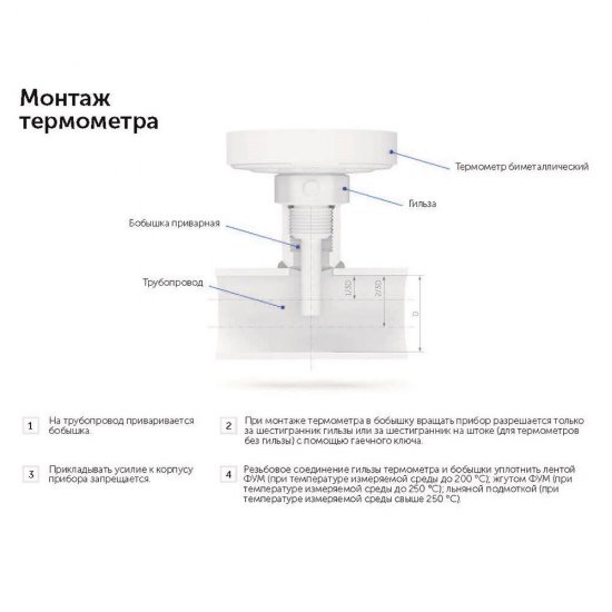 Термометр аксиальный Росма 1/2 НР(ш) d100 мм шток 46х6 мм 120°С (2544)