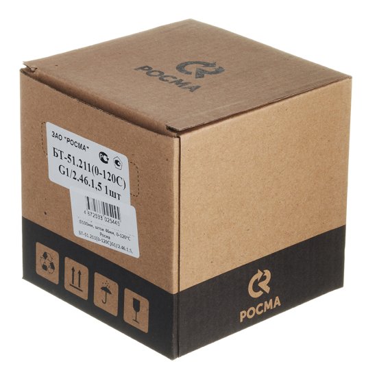 Термометр аксиальный Росма 1/2 НР(ш) d100 мм шток 46х6 мм 120°С (2544)