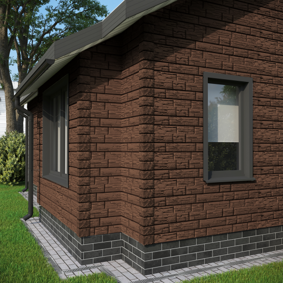 Сайдинг виниловый Döcke Rocky Сланец 1.8 м Кедровый Орех 0.51 м²