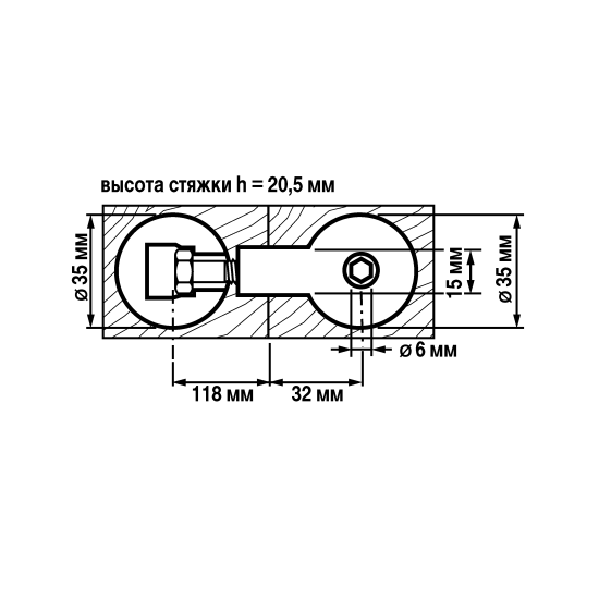 Стяжка для плит и столешниц Европартнер Quick М8x100 мм