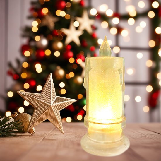 Свеча Пламя для дома 1 светодиод 11 см прозрачный