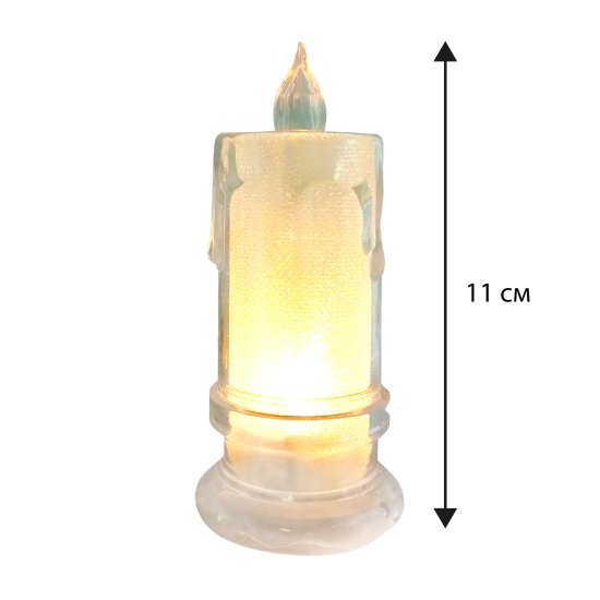 Свеча Пламя для дома 1 светодиод 11 см прозрачный