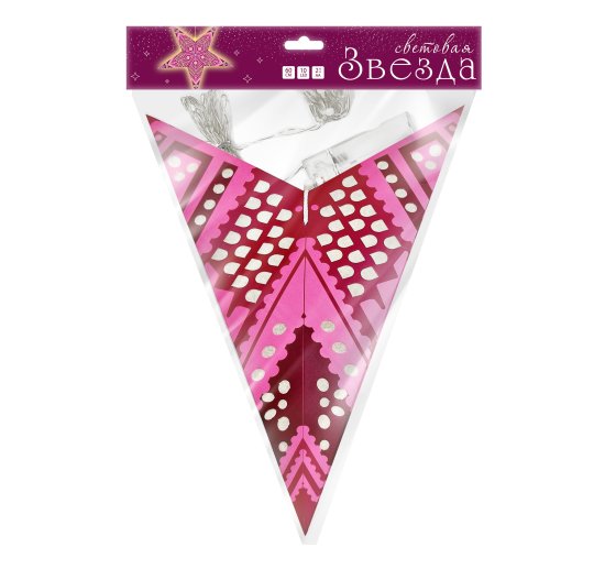 Елочная игрушка Звезда Инди 2.5x38 см розовый