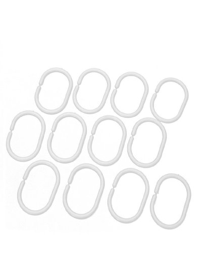 Кольца для шторы в ванную Primanova цвет белый 12 шт.