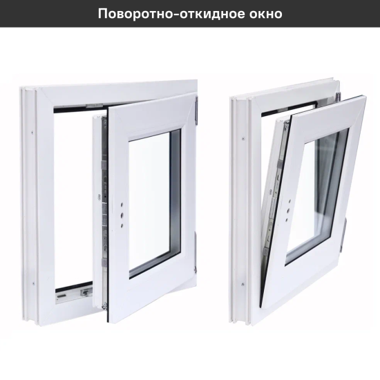 Пластиковое окно ПВХ VEKA одностворчатое 60x60 мм (ВхШ) однокамерный стеклопакет цвет белый/серый антрацит