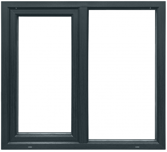Пластиковое окно ПВХ VEKA двустворчатое 120x100 мм (ВxШ) однокамерный стеклопакет цвет белый/серый антрацит