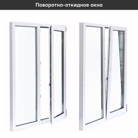 Пластиковое окно ПВХ VEKA двустворчатое 120x100 мм (ВхШ) однокамерный стеклопакет цвет белый/серый антрацит