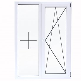 Пластиковое окно ПВХ VEKA двустворчатое 120x120 мм (ВxШ) однокамерный стеклопакет цвет белый/серый антрацит