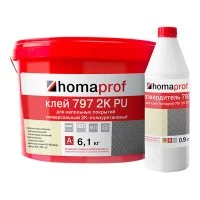 Клей полиуретановый для резиновых напольных покрытий Homa Homaprof 797 2K PU 6,1+0,9 кг