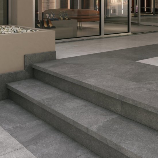 Керамогранит ступень клееная Kerama Marazzi Про Стоун серый светлый 600х330х9 мм