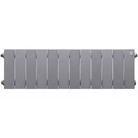 Радиатор секционный Royal Thermo Pianoforte 200/100 12 секций боковое подключение биметалл серый