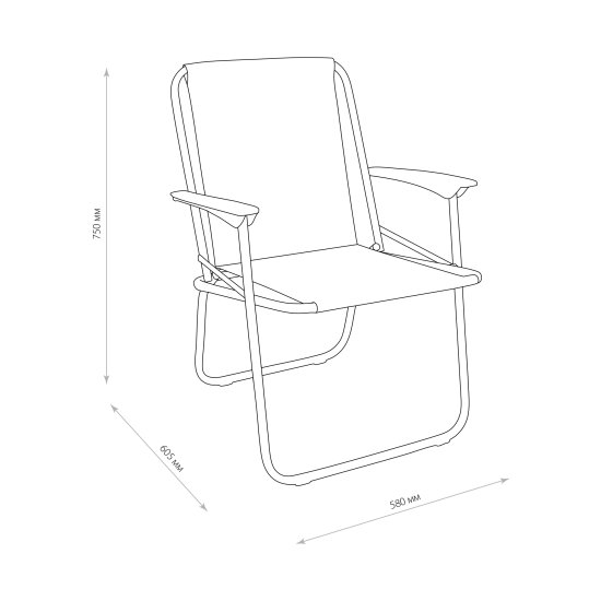 Кресло КС4/4 складной 58x60.5x75 сталь/полиэстер цвет черный
