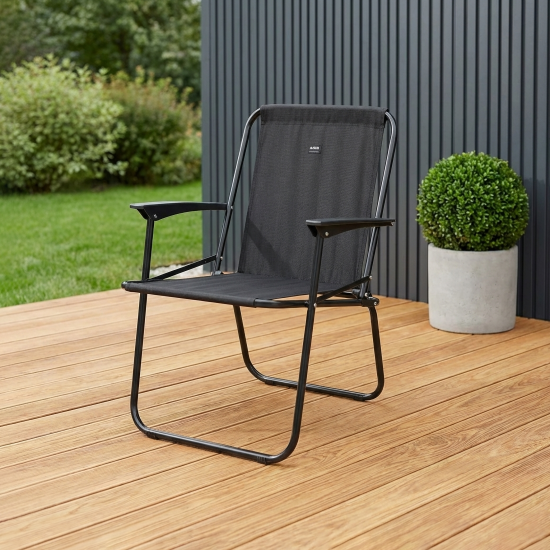 Кресло КС4/4 складной 58x60.5x75 сталь/полиэстер цвет черный