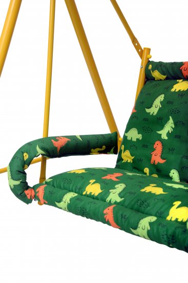 Качели детские Чебурашка металл желтый/зеленый