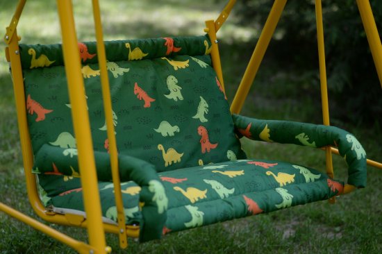 Качели детские Чебурашка металл желтый/зеленый