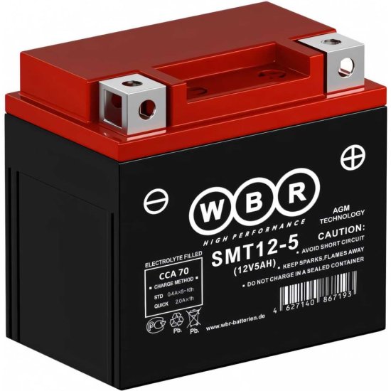 Мото аккумулятор WBR SMT12-5