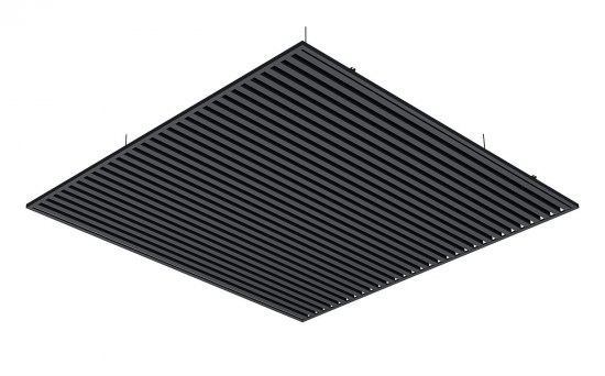 Комплект кубообразного реечного подвесного потолка для входных групп санузлов и лоджий 1.7x1.7м AR C 30/27 графит