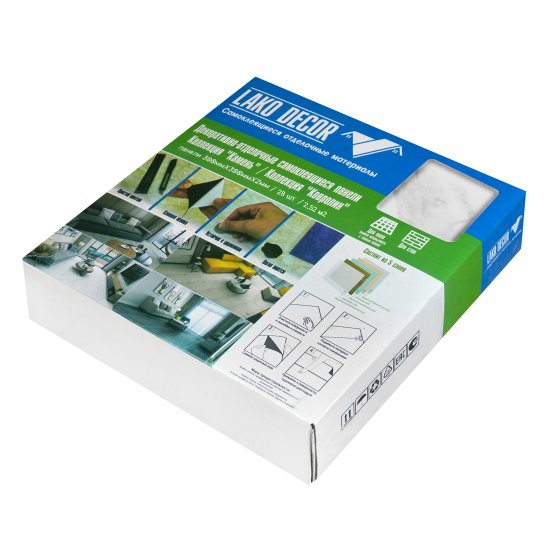 Комплект панелей ПВХ Lako Decor LKD-81020-1 мрамор вермон 300x300x2 мм 2.52 м²