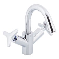 Смеситель для раковины Lemark Plus Spirit хром двухвентильный с поворотным изливом (LM1907C)
