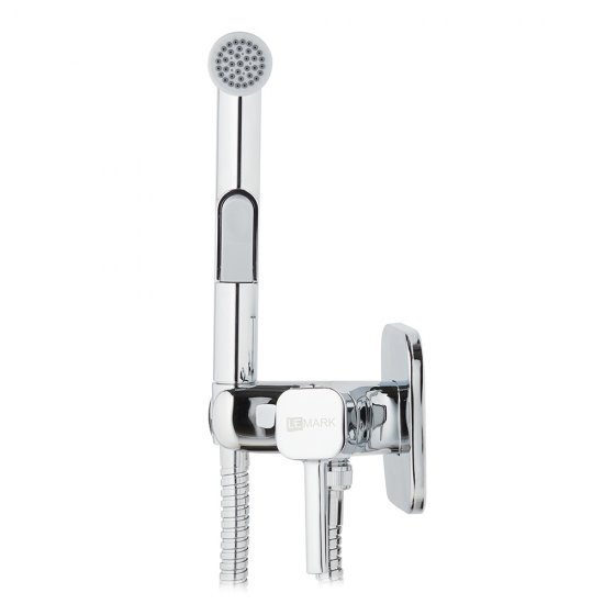 Смеситель с гигиеническим душем встраиваемый Lemark Solo со скрытой частью в комплекте хром (LM7165C)
