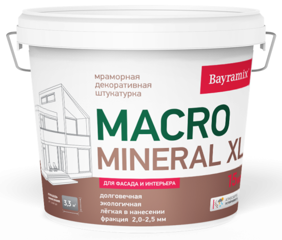 Штукатурка декоративная Bayramix Macromineral XL 15 кг цвет серый