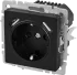 Розетка USB встраиваемая IEK Brite РЮш10-1-БрЧ с заземлением цвет черный