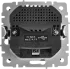 Розетка USB встраиваемая IEK Brite РЮш10-1-БрЧ с заземлением цвет черный