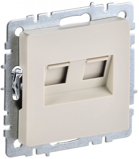 Компьютерная розетка встраиваемая IEK Brite РК/Т12-БрКр RJ45 UTP cat 5e цвет бежевый