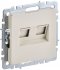 Компьютерная розетка встраиваемая IEK Brite РК/Т12-БрКр RJ45 UTP cat 5e цвет бежевый